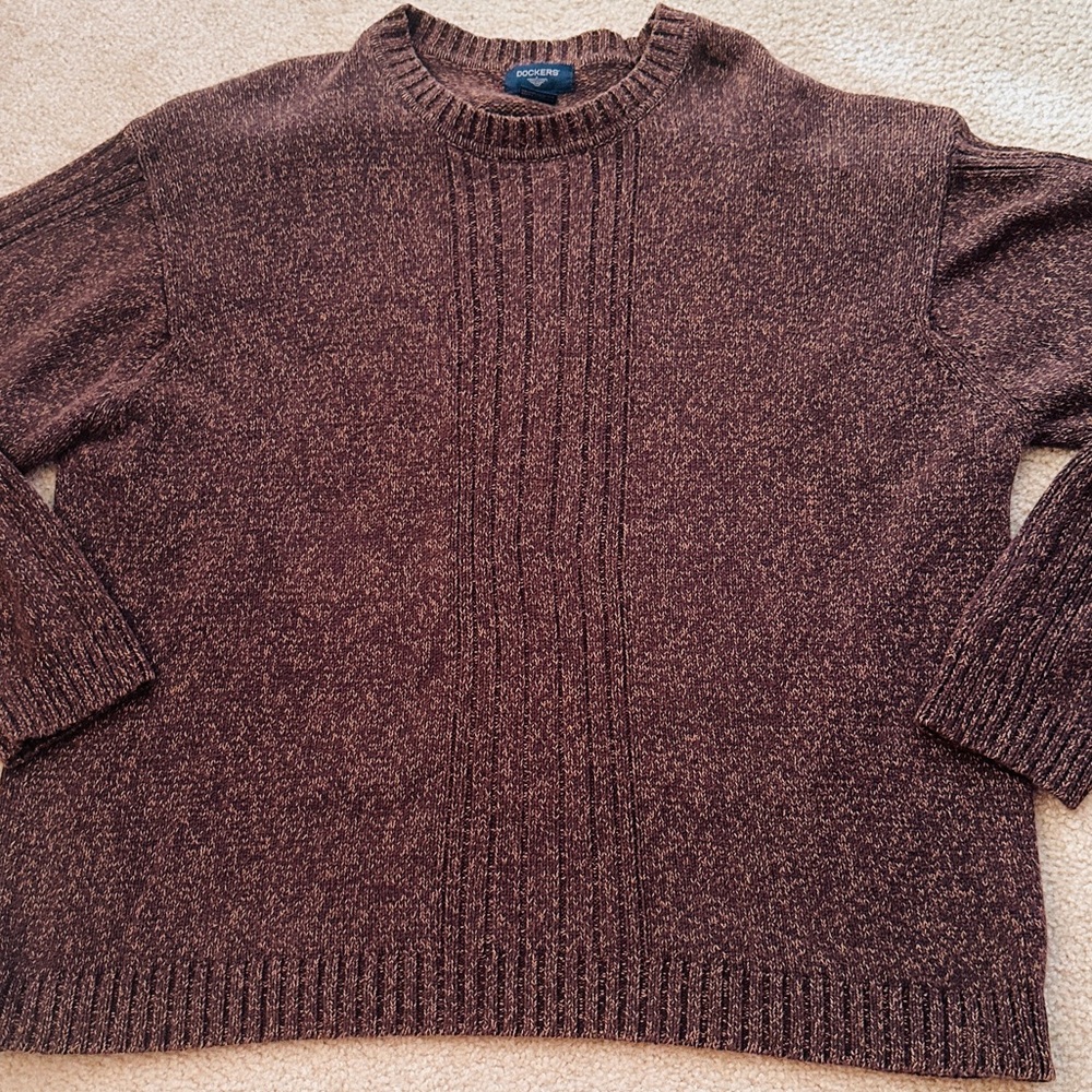 SALE $15 Dockers Men's Dark Brown Crewneck Sweater